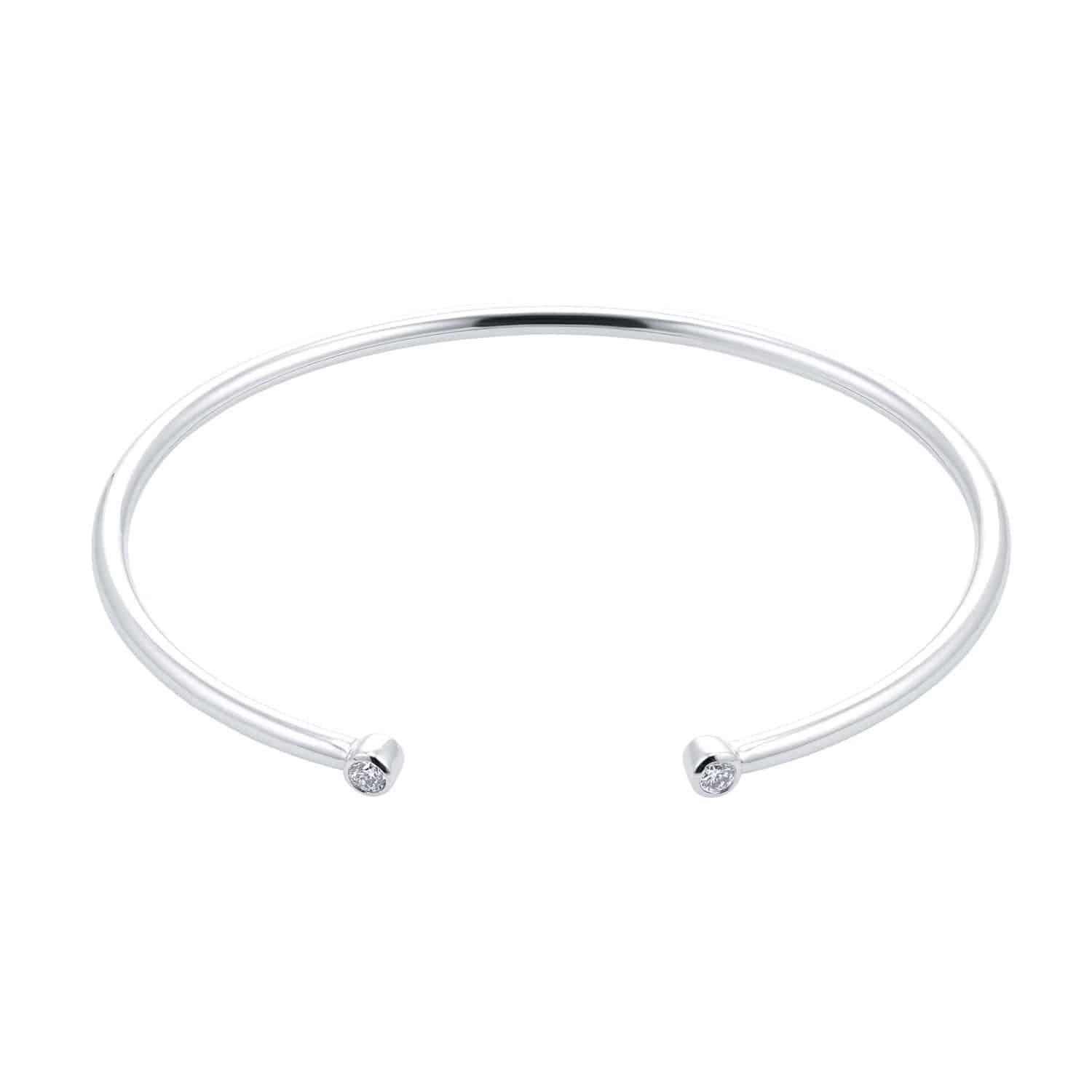 Gossamer Silver 0.15cttw Diamond Bangle 1 Gossamer Silver 0.15cttw Diamond Bangle