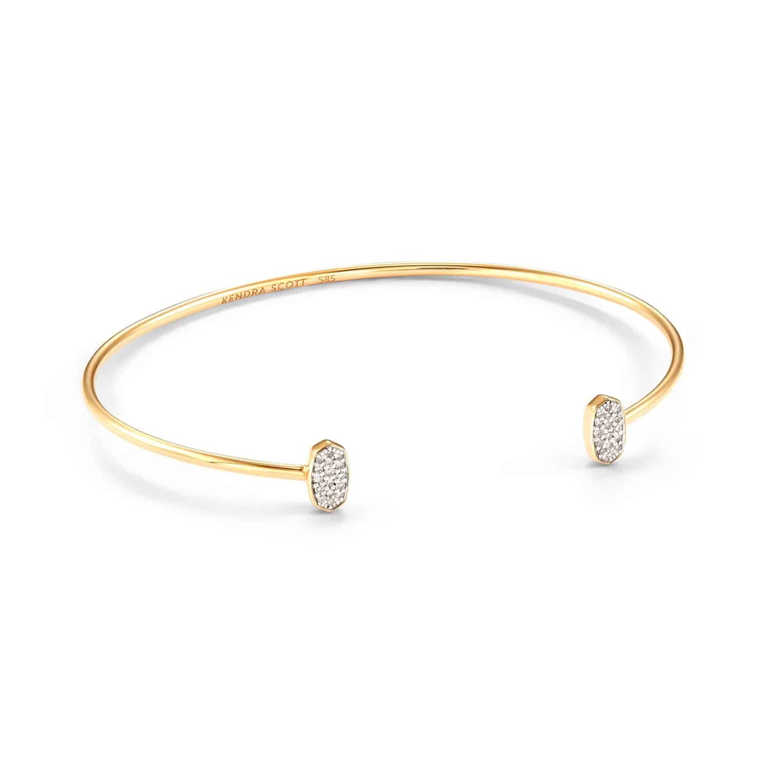 Marisa 14k Yellow Gold Cuff Bracelet in White Diamond 1 Marisa 14k Yellow Gold Cuff Bracelet in White Diamond