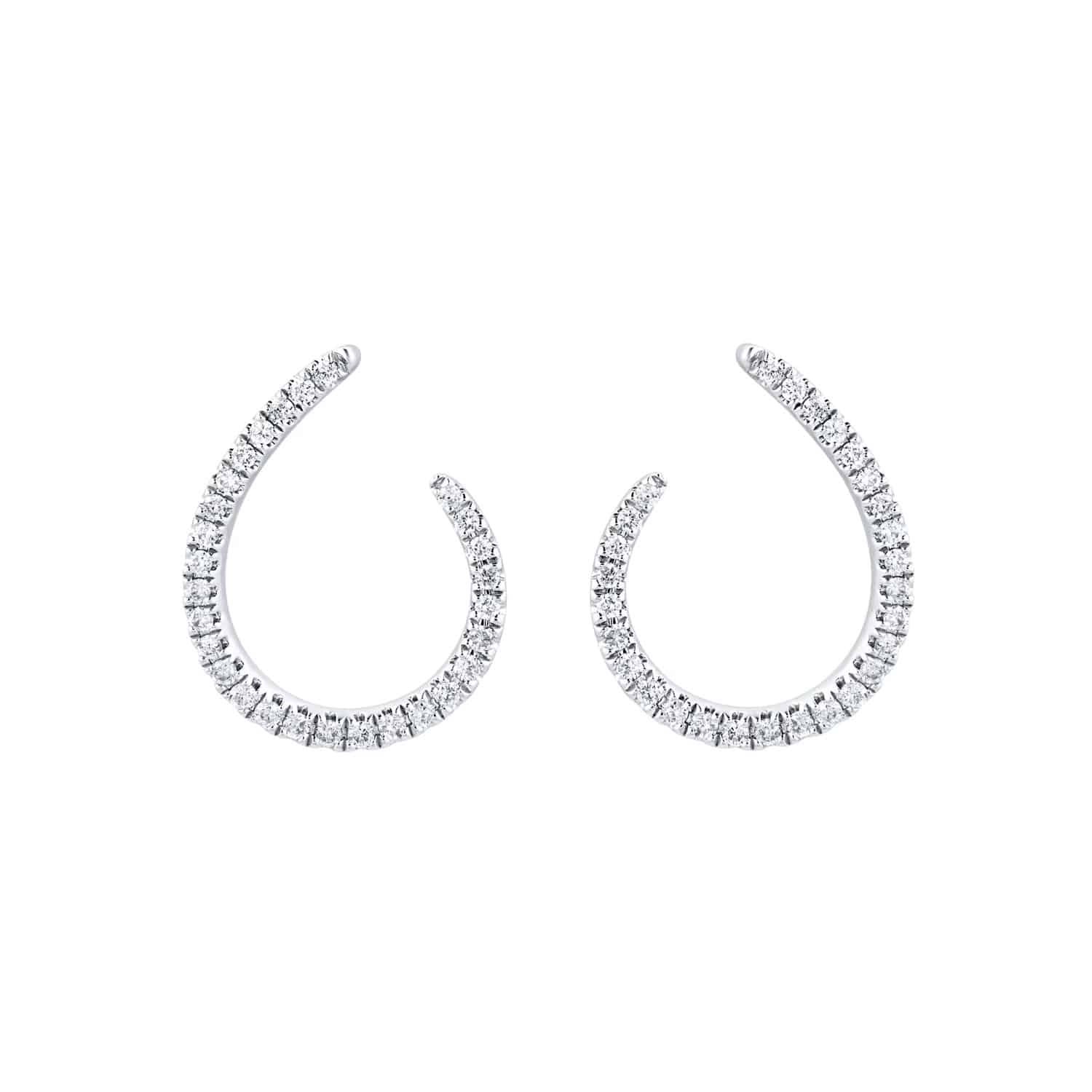 9ct White Gold 0.25cttw Diamond Open Hoop Earrings 1 9ct White Gold 0.25cttw Diamond Open Hoop Earrings