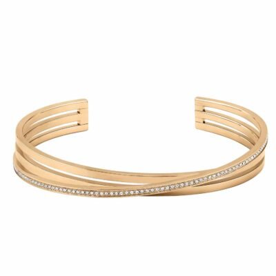 Home 9 Rose Gold Coloured Stainless Steel & Cubic Zirconia Saya Bracelet