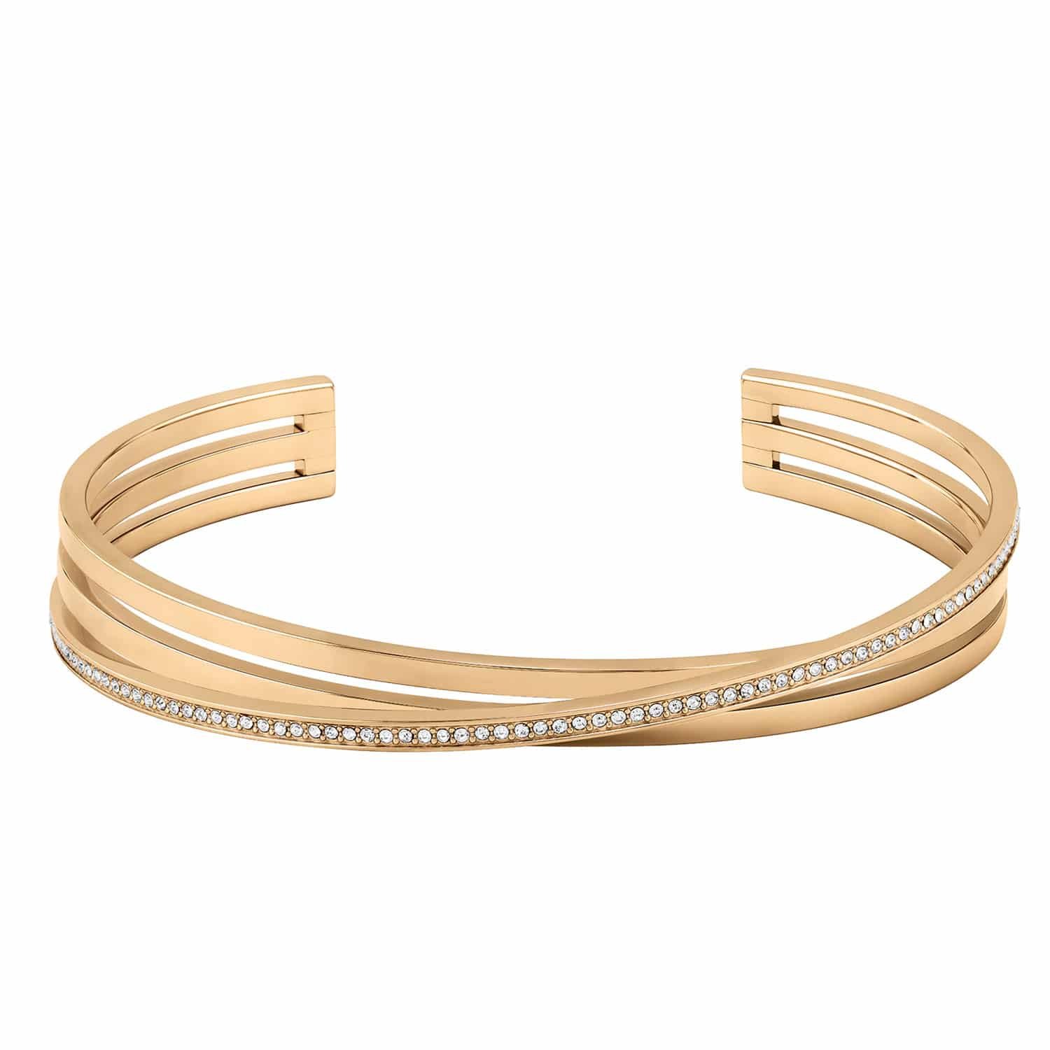 Rose Gold Coloured Stainless Steel & Cubic Zirconia Saya Bracelet 1 Rose Gold Coloured Stainless Steel & Cubic Zirconia Saya Bracelet
