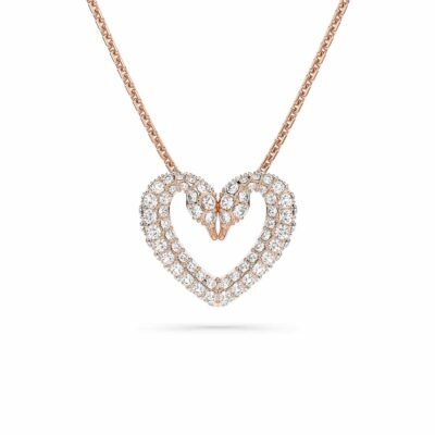 Home 11 Rose Gold Coloured Una Pave Heart Crystal Pendant
