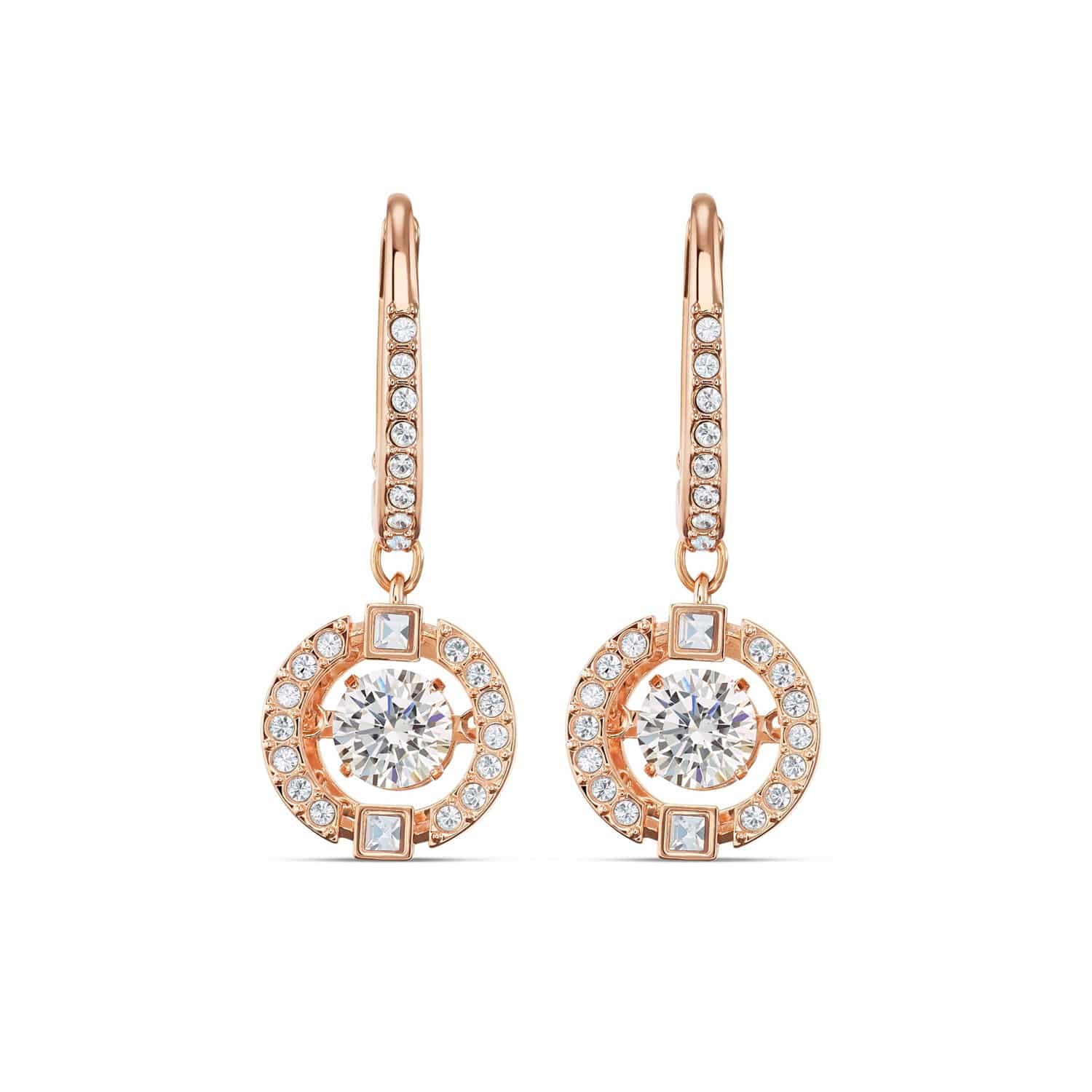 Sparkling Dance Rose Gold Plated Drop Earrings 1 Sparkling Dance Rose Gold Plated Drop Earrings
