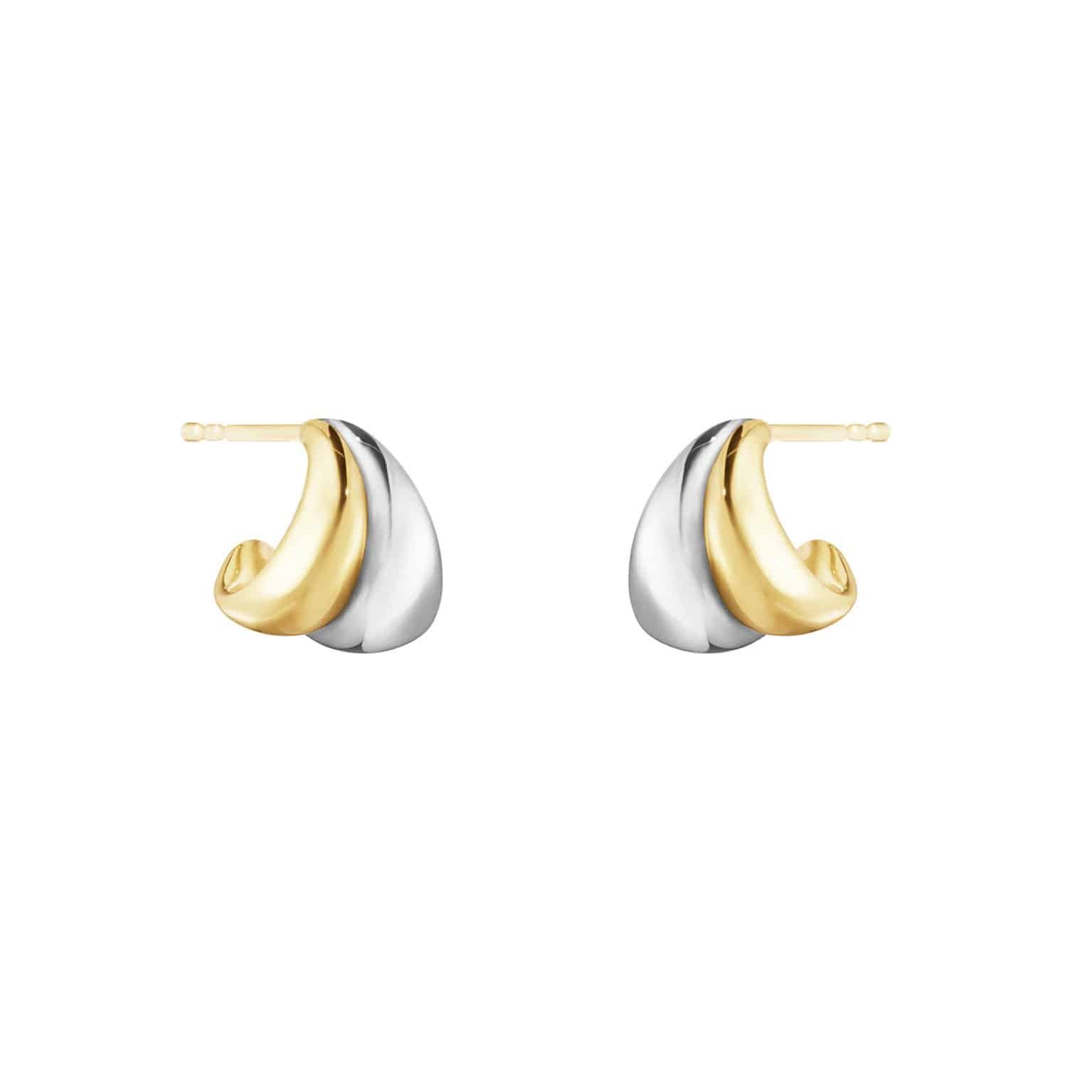 Sterling Silver & 18ct Yellow Gold Curve Earrings Small 1 Sterling Silver & 18ct Yellow Gold Curve Earrings Small