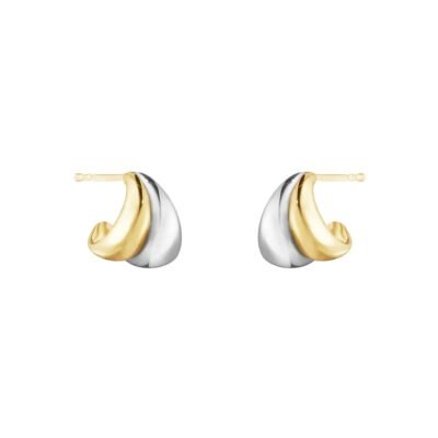 Sterling Silver & 18ct Yellow Gold Curve Earrings Small