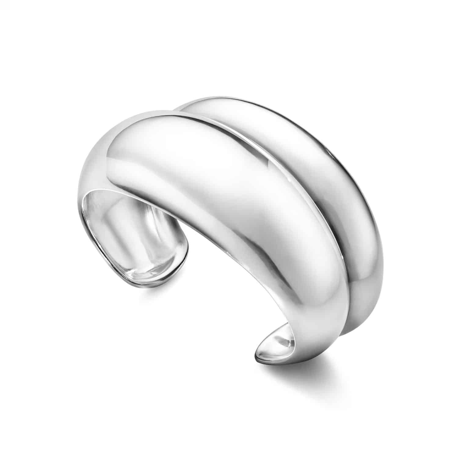 Sterling Silver Curve Medium Bangle Size Large 1 Sterling Silver Curve Medium Bangle Size Large