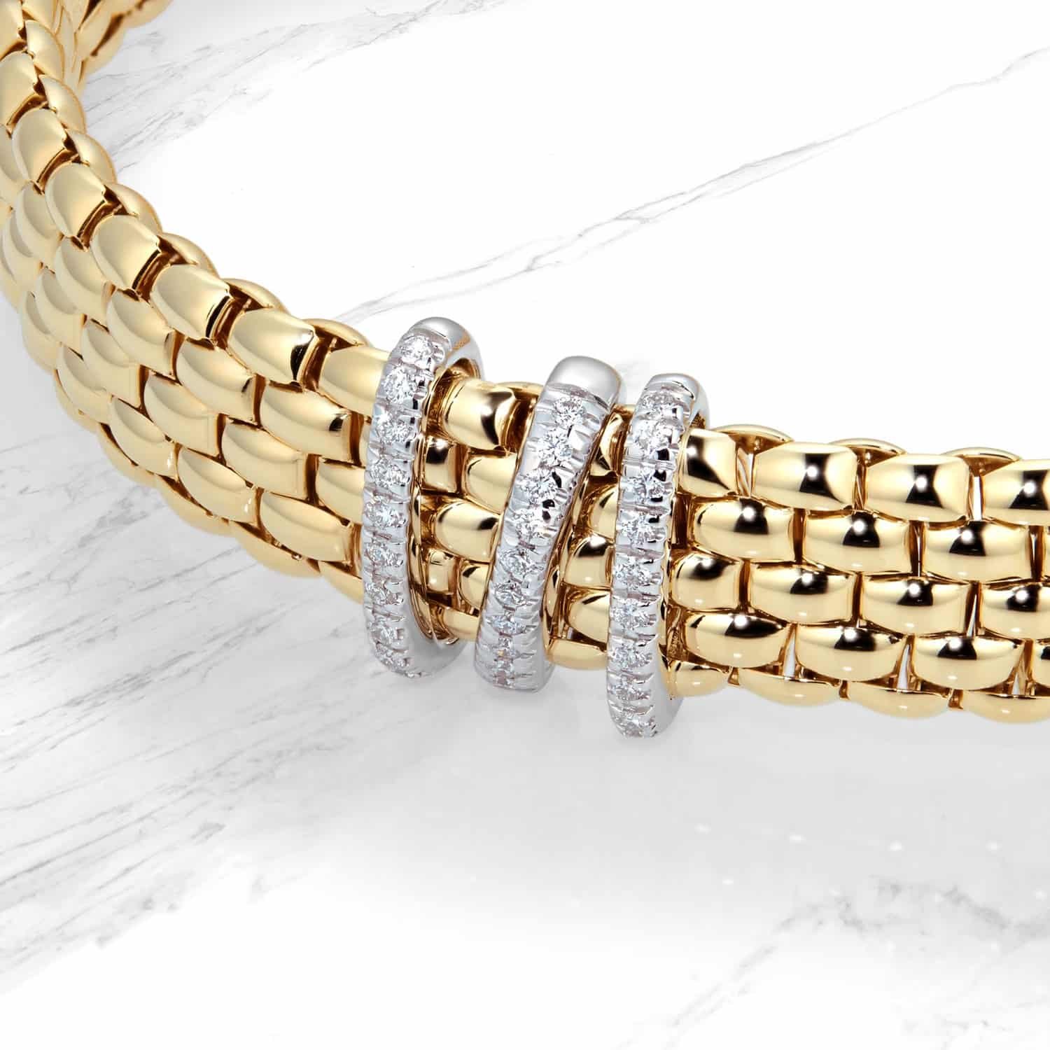 18ct Yellow Gold Panorama Pave 0.23cttw Diamond Bracelet 3 18ct Yellow Gold Panorama Pave 0.23cttw Diamond Bracelet - Image 3