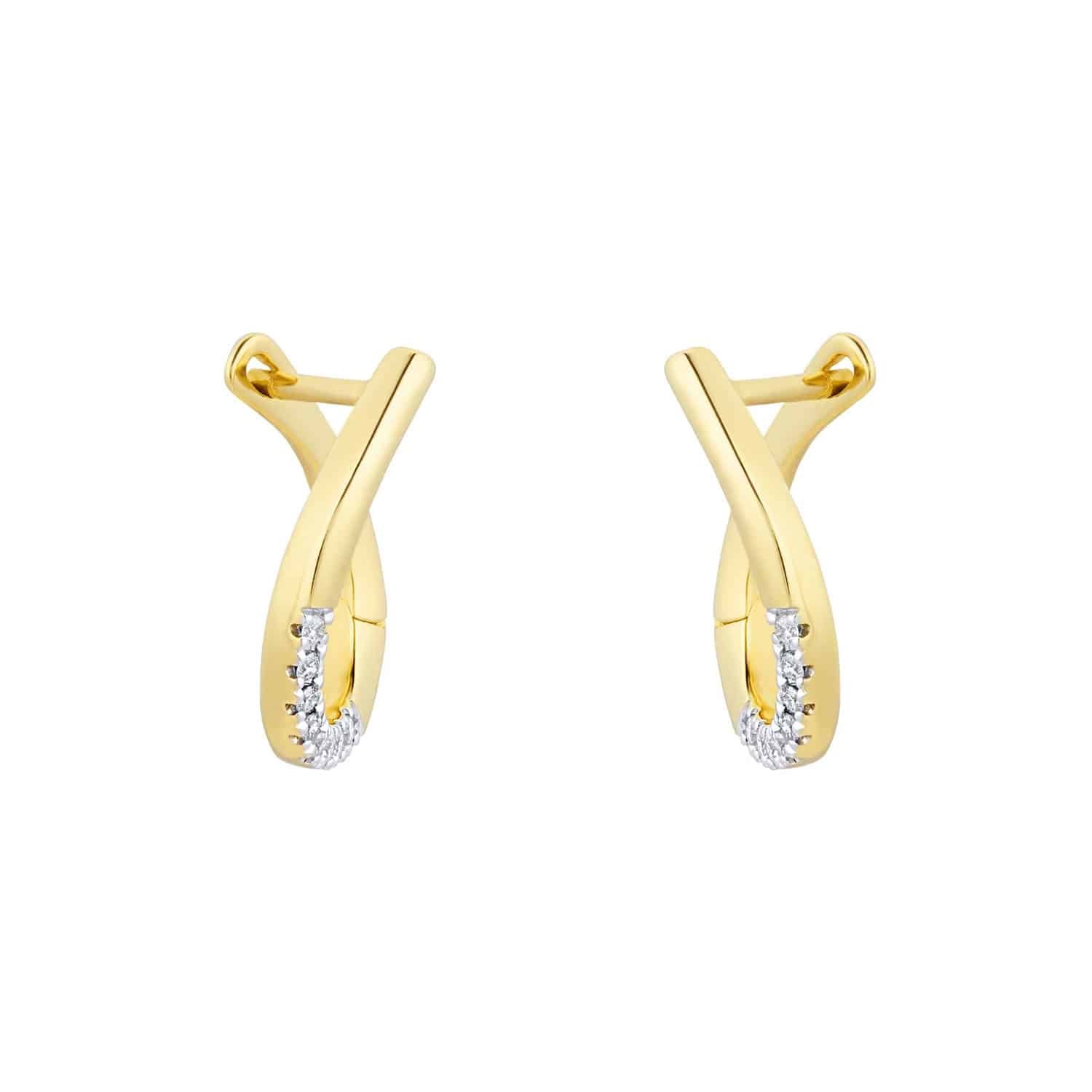 9ct Yellow Gold 0.10ct Diamond Tear Drop Hoop Earrings 2 9ct Yellow Gold 0.10ct Diamond Tear Drop Hoop Earrings - Image 3