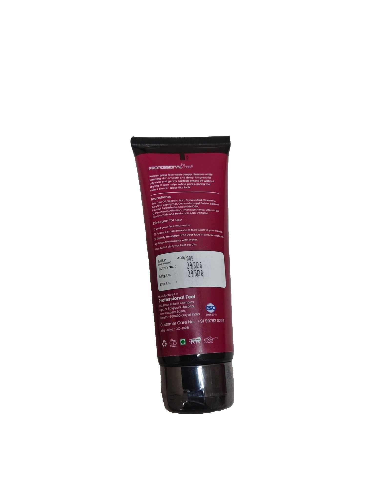 Professional Brand Korean Glass Niacinamide & Hyaluronic Acid Face Wash (100ml) - Image 2
