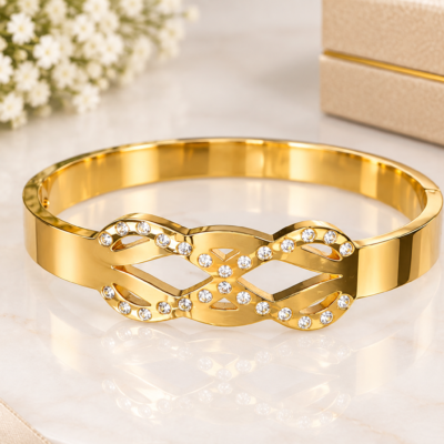 Elegant Anti-Tarnish Bracelet for Women – Crystal Bow Design